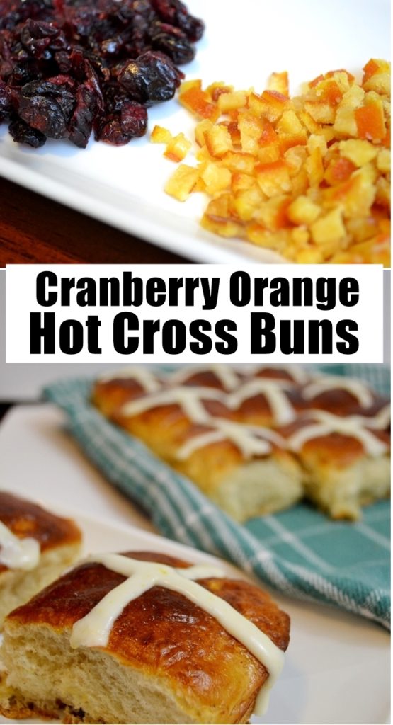 Cranberry Orange Hot Cross Buns Recipe Pin | Unicorn Hideout