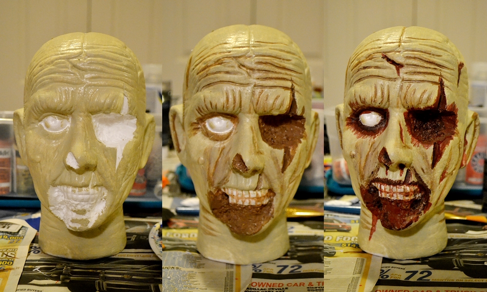 Easy Zombie Head Prop Painting Tutorial