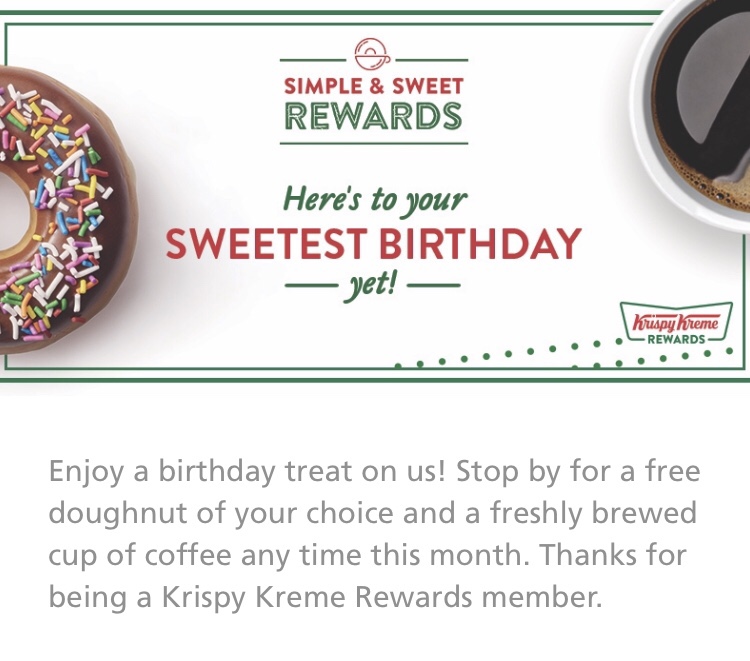 Krispy Kreme Birthday freebie