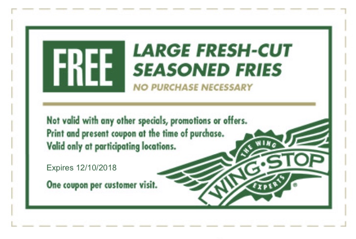 Wingstop Birthday Freebies Free Fries