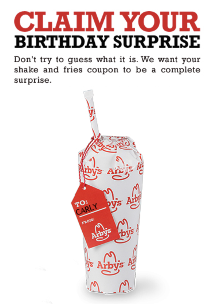 Birthday Freebie Arby's - Unicorn Hideout