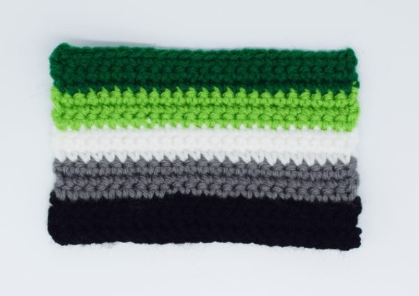 crochet aromantic pride flag