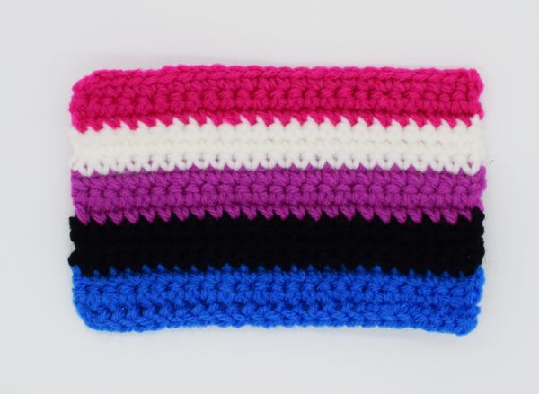 Crochet genderfluid pride flag