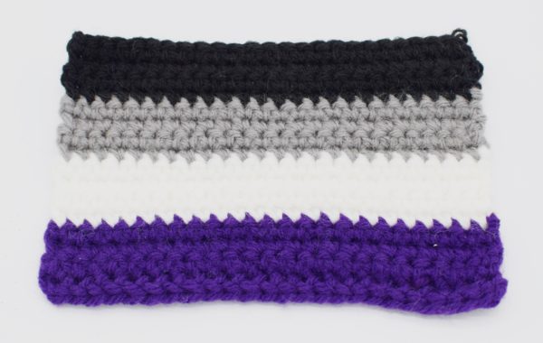 crochet asexual pride flag