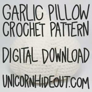 DIGITAL DOWNLOAD Garlic Pillow Crochet Pattern - Small & Large Font - Written & Tutorial