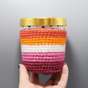 Lesbian Pride Flag Ice Cream Cozy, LGBTQ Pride Gift